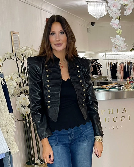 Leather Look Jacket Black