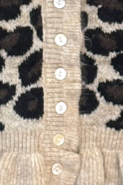 Leopard Frill Cardigan